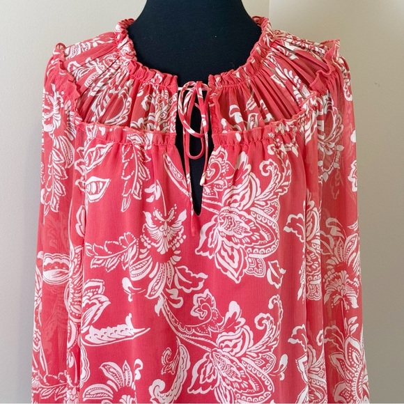 Evereve Hayden Chiffon Gathered Blouse M - Picture 6 of 11